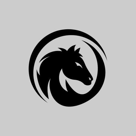 HORSE HEAD VECTOR SILHOUETTE LOGO VECTORのイラスト素材