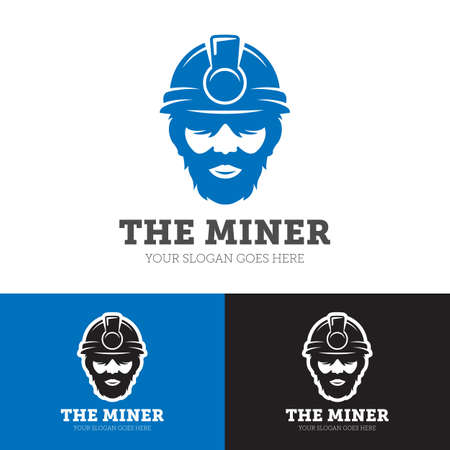 MINER LOGO HUMAN VECTOR TEMPLATE ICONのイラスト素材