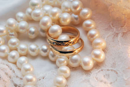 Rings and pearlsの写真素材