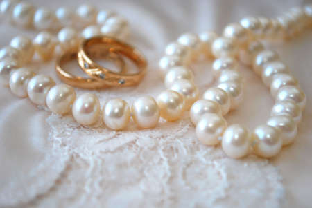 Rings and pearlsの写真素材