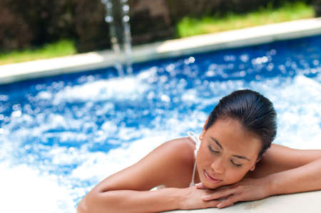 Woman In Poolの写真素材