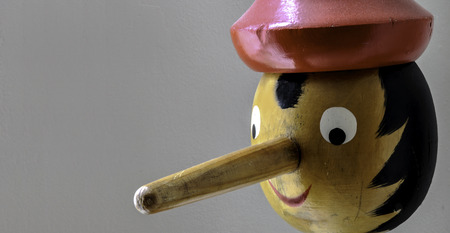 Pinocchio. Wooden puppet with long noseの写真素材