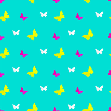 Butterfly seamless pattern. blue background. vector design.のイラスト素材