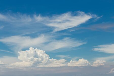 White Cloud with the Blue sky Background