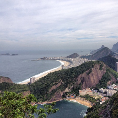 View of Copacabana Beach, Rio de Janeiro, Brazil.の素材