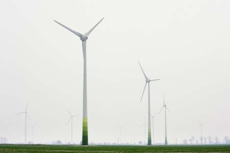 WUSTERHAUSEN, GERMANY - November 05, 2015: View of the field with wind farms on a autumn day in Germanyのeditorial素材