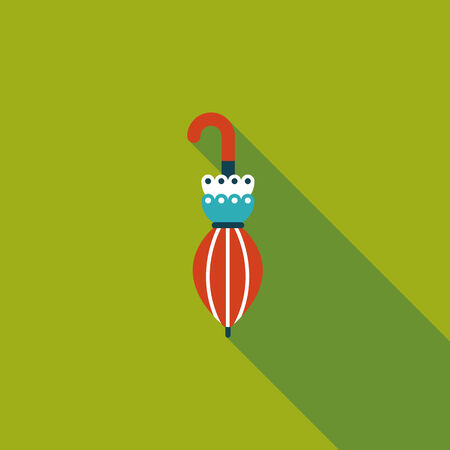 umbrella flat icon with long shadowのイラスト素材
