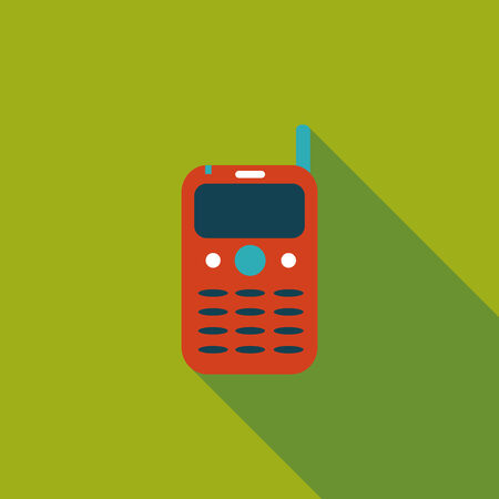 Mobile phone flat icon with long shadowのイラスト素材