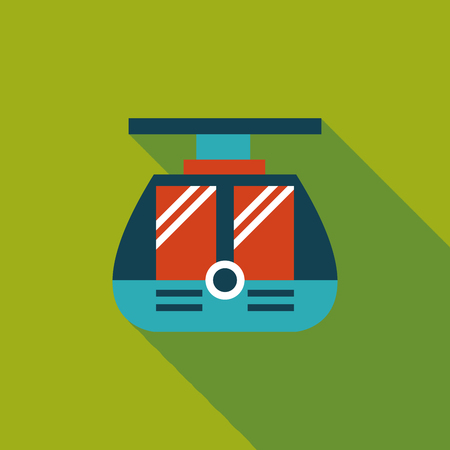 tram flat icon with long shadowのイラスト素材