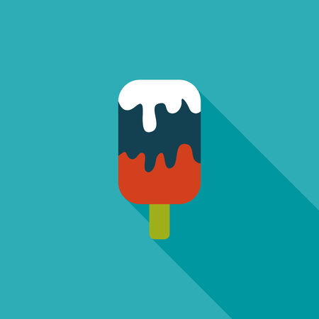ice cream flat icon with long shadowのイラスト素材