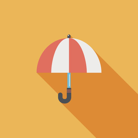 umbrella flat icon with long shadowのイラスト素材