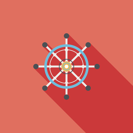 rudder flat icon with long shadowのイラスト素材