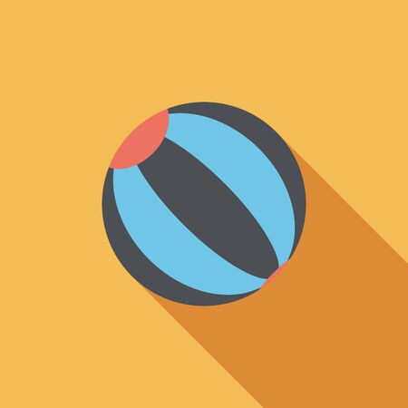 Beach ball flat icon with long shadowのイラスト素材