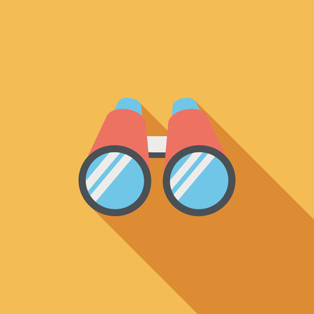 Binoculars flat icon with long shadowのイラスト素材