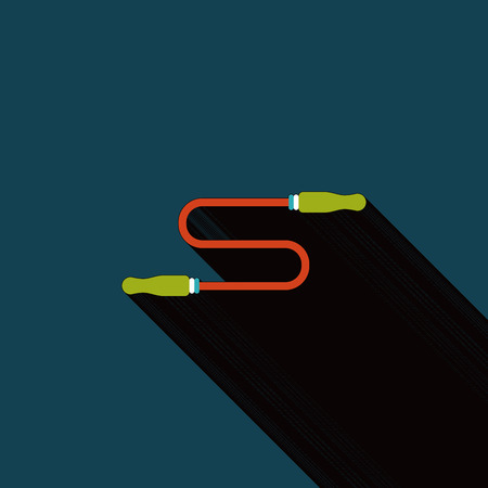 Skipping rope flat icon with long shadowのイラスト素材