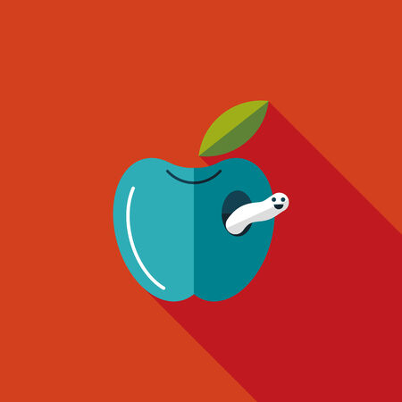 Apple flat icon with long shadowのイラスト素材