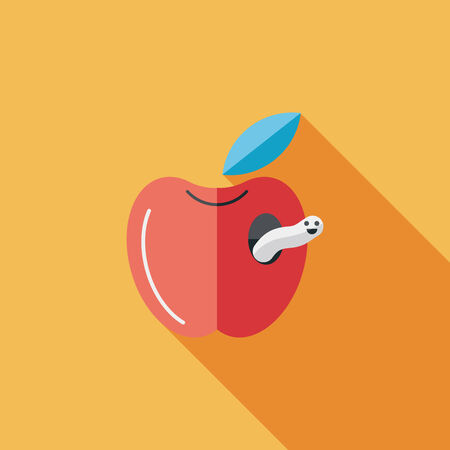 Apple flat icon with long shadowのイラスト素材