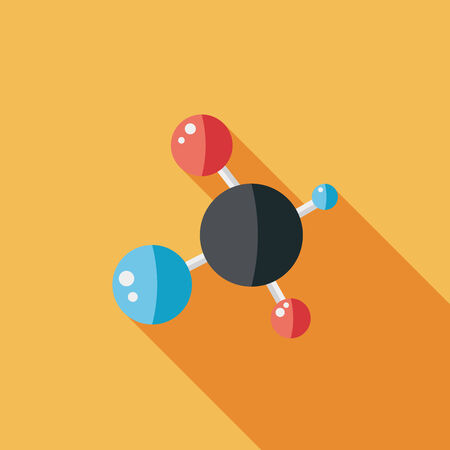 Molecule flat icon with long shadowのイラスト素材