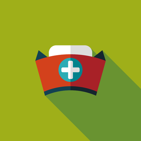 NURSE HAT flat icon with long shadowのイラスト素材