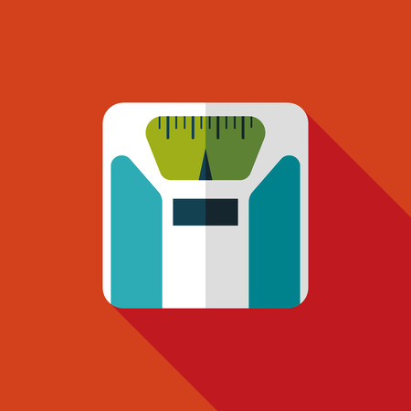 Flat style with long shadows, weight scale vector icon illustration.のイラスト素材