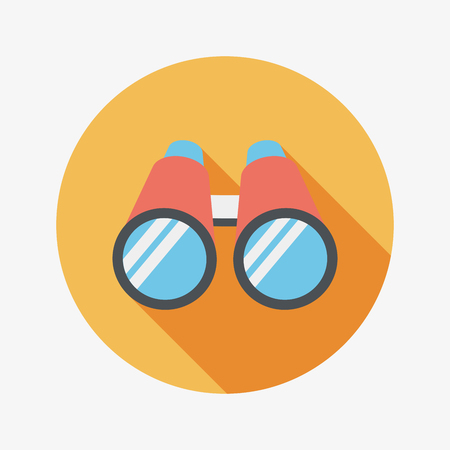 Binoculars flat icon with long shadowのイラスト素材