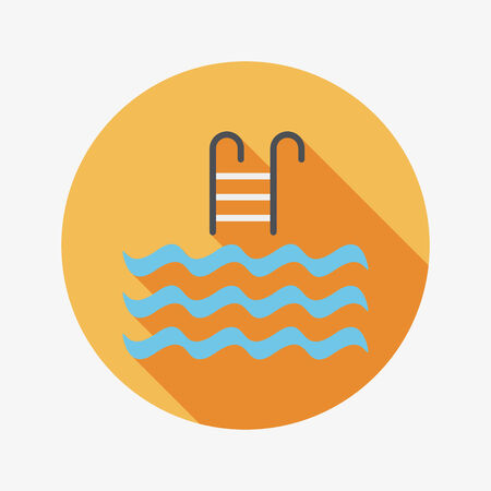 Pool flat icon with long shadowのイラスト素材