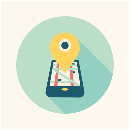 Navigation concept flat icon with long shadowのイラスト素材