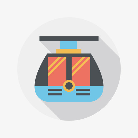 tram flat icon with long shadowのイラスト素材