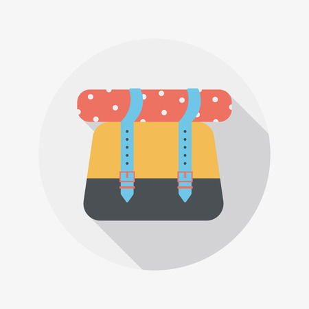 Backpack flat icon with long shadowのイラスト素材