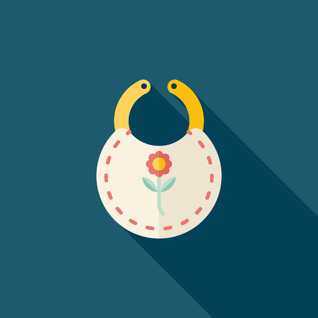 baby bib flat icon with long shadowのイラスト素材