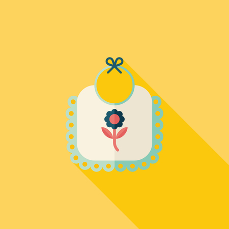 baby bib flat icon with long shadowのイラスト素材