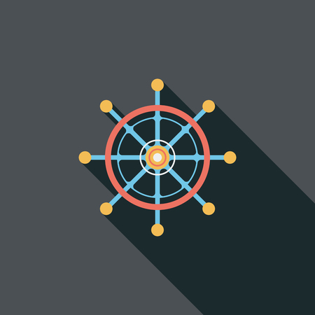 rudder flat icon with long shadowのイラスト素材