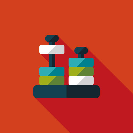 educational toy flat icon with long shadowのイラスト素材