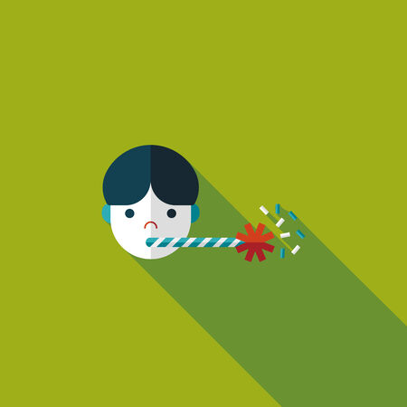 Birthday party flat icon with long shadowのイラスト素材