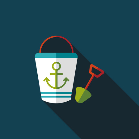 Toys for sand flat icon with long shadowのイラスト素材