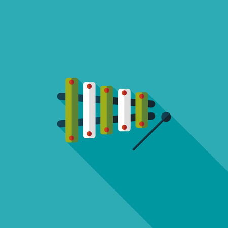 Xylophone flat icon with long shadowのイラスト素材
