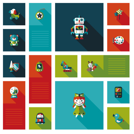 kid toy flat ui background setのイラスト素材