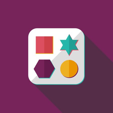 educational toy flat icon with long shadowのイラスト素材