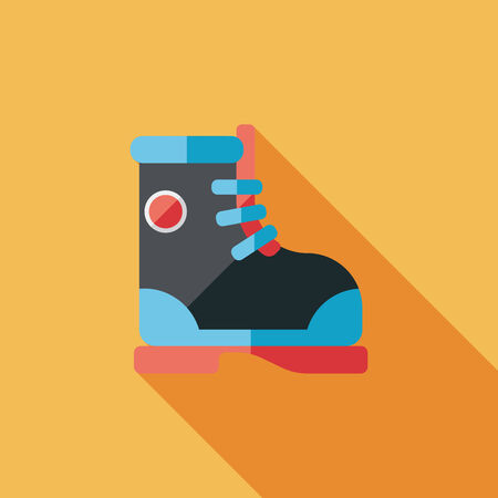 Boot flat icon with long shadowのイラスト素材