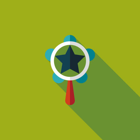 baby rattle flat icon with long shadowのイラスト素材