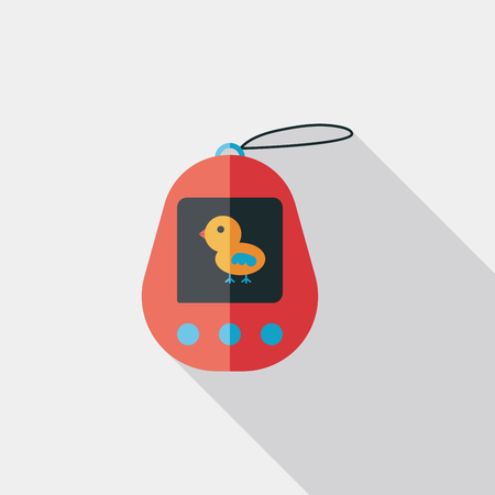 pocket pet flat icon with long shadowのイラスト素材