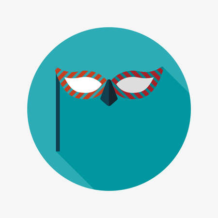 party mask flat icon with long shadowのイラスト素材