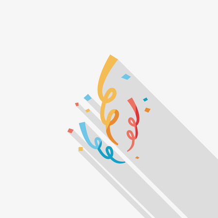 confetti flat icon with long shadowのイラスト素材