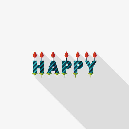 Birthday candles flat icon with long shadowのイラスト素材