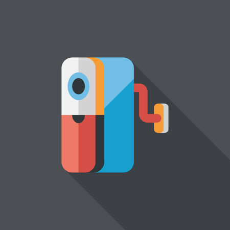 Pencil sharpener flat icon with long shadowのイラスト素材