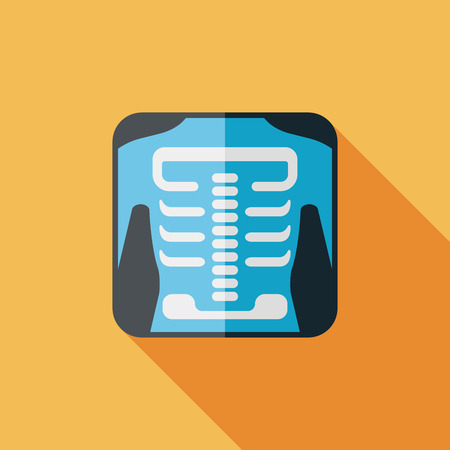 x-ray flat icon with long shadowのイラスト素材