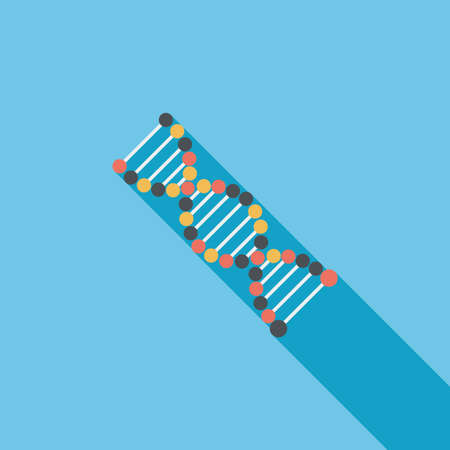 DNA flat icon with long shadowのイラスト素材