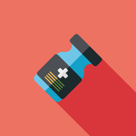 Medical Bottle flat icon with long shadowのイラスト素材