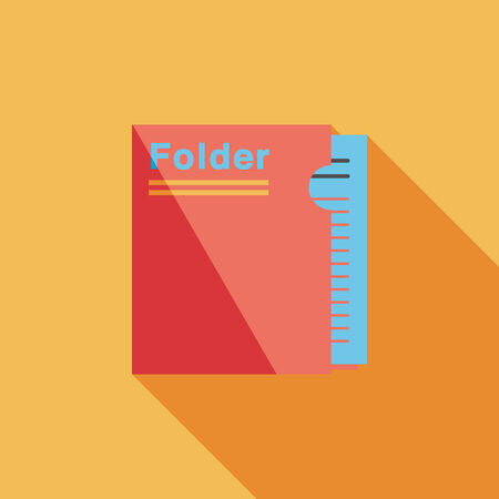 folder flat icon with long shadowのイラスト素材