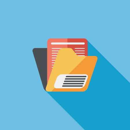 folder flat icon with long shadowのイラスト素材